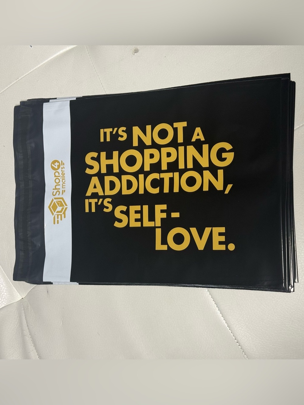 10 10”x13” Poly Mailers that say"It's Not a Shopping Addiction"